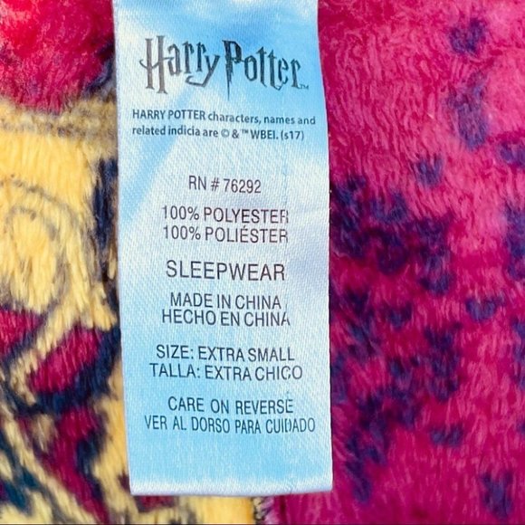 HARRY POTTER - Gryffindor - soft fuzzy PJ pajama longe pants w/ real cinch ties - Picture 3 of 11